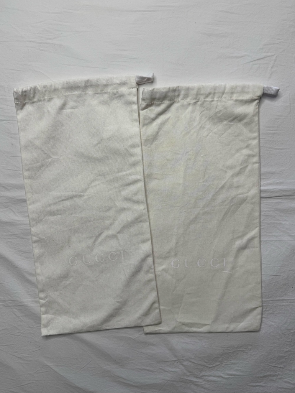 Gucci Cream Canvas Drawstring Dust Bags - Pair